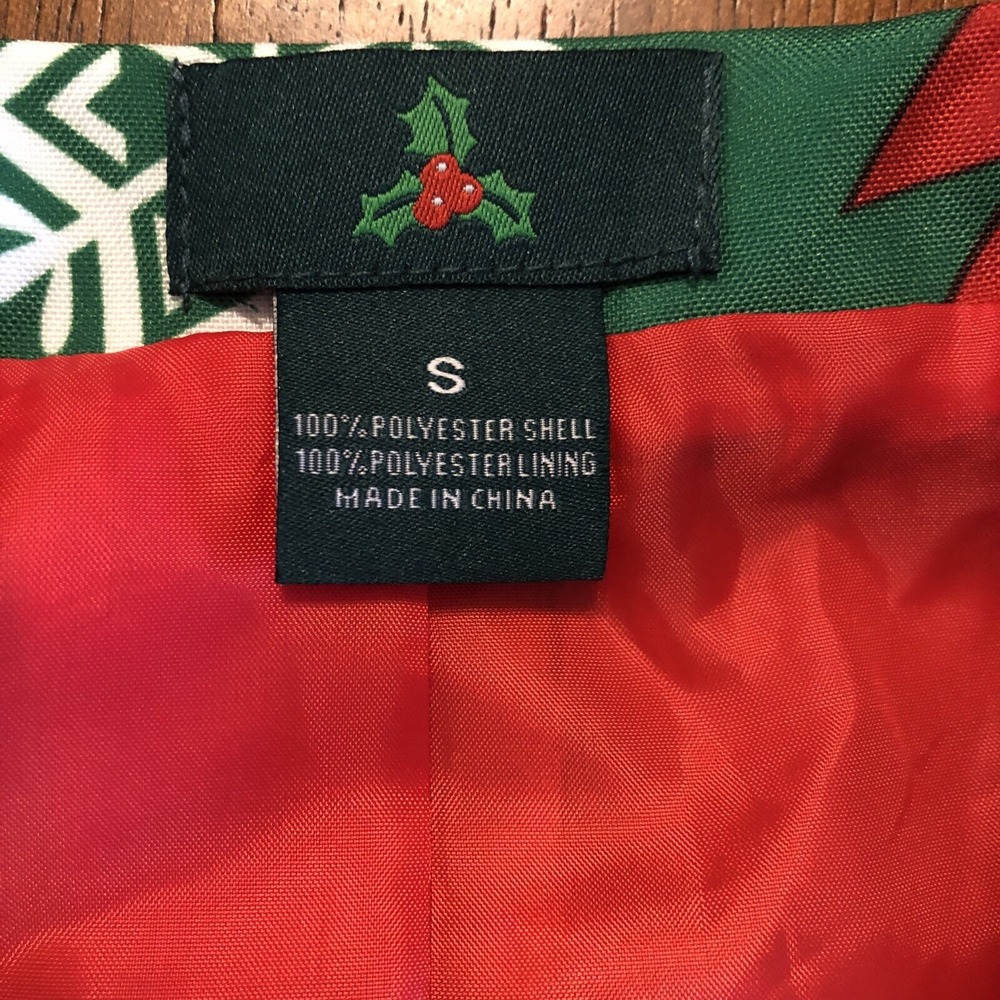 Ugly Christmas Blazer Suit Jacket Trees Snowflakes Green Red White Mens Small - Picture 10 of 15